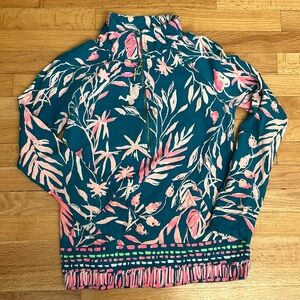 Lilly Pulitzer popover size small 1/4 zip tidal wave prime time print